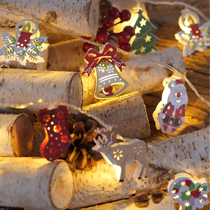 🎅Przygotuj się na Boże Narodzenie: lampki choinkowe LED z motywem Świętego Mikołaja