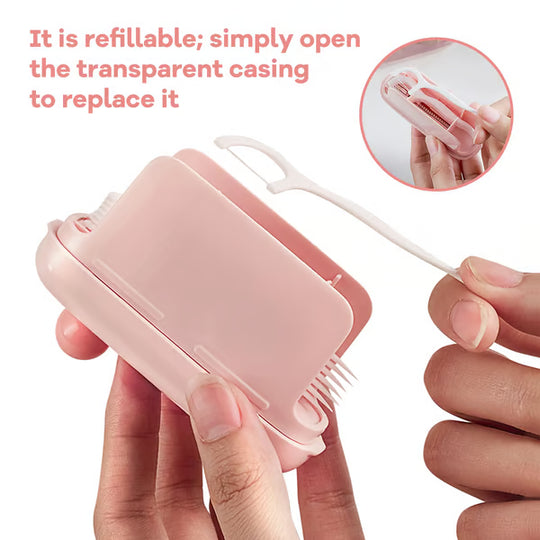 🦷✨Automatic Pop-Up Dental Floss Storage Dispenser，Just Press & Pop, Hygienic Storage. Great Gift For Oral Care Lovers!