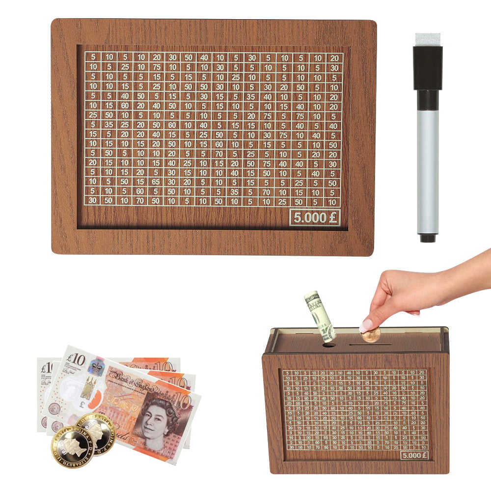 🎁 Hot Sale 70% OFF 🔥Retro Style Wooden Money Box with Counter Piggy Bank Handmade Saving Money Goal Piggy Bank