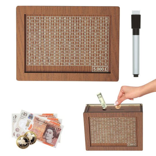 🎁 Hot Sale 70% OFF 🔥Retro Style Wooden Money Box with Counter Piggy Bank Handmade Saving Money Goal Piggy Bank