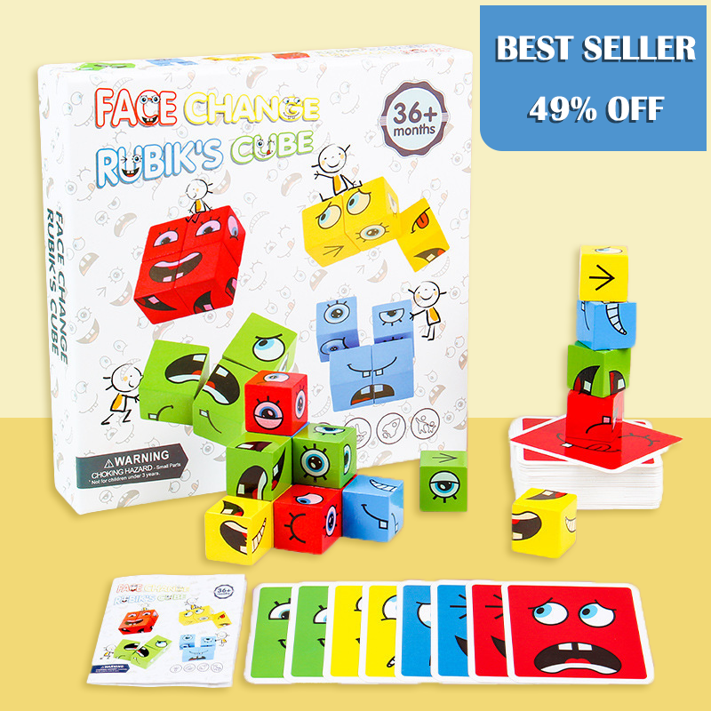 💖Varmt salg 50 % RABATT🎁5D-puslespill pedagogisk ansikter som skifter familiespill🧩