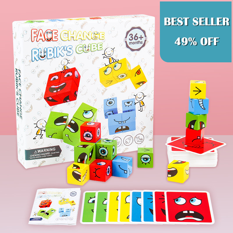 💖Varmt salg 50 % RABATT🎁5D-puslespill pedagogisk ansikter som skifter familiespill🧩