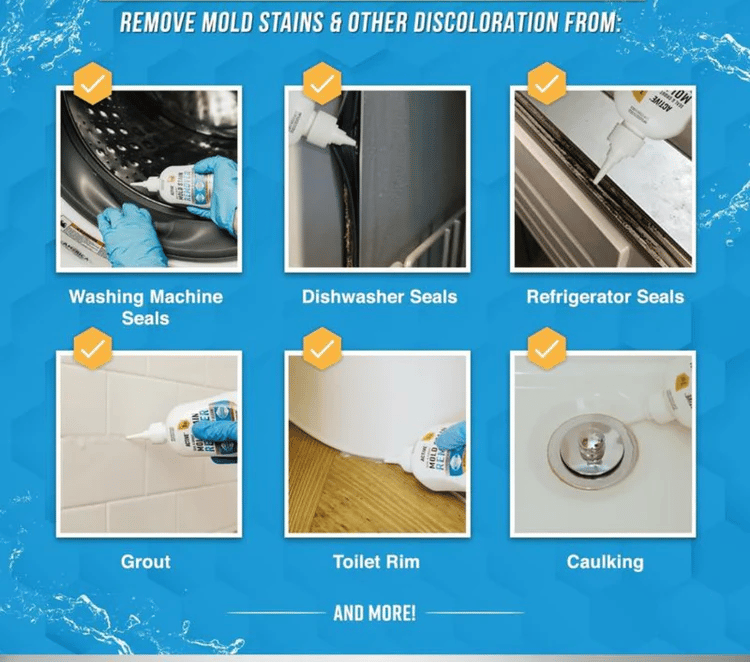 🏠 Over 300,000 Units Sold！🔥Mold Removal Gel – Heavy Duty Formula, Multi-Surface Cleaner & Works on Shower & Tile 🧽✨（100ml stain removal cleaning gel + 1 *brush）