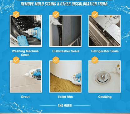 🏠 Over 300,000 Units Sold！🔥Mold Removal Gel – Heavy Duty Formula, Multi-Surface Cleaner & Works on Shower & Tile 🧽✨（100ml stain removal cleaning gel + 1 *brush）