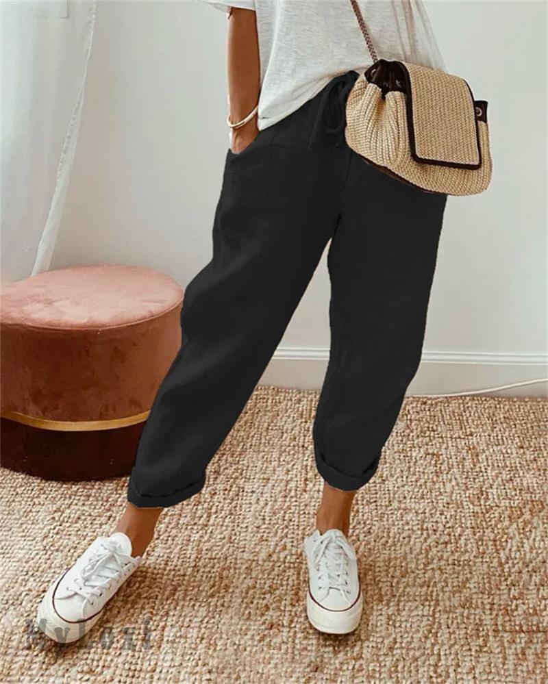 🥳2026 HOT SALE🥳💞 50% OFF✨ Ankle-Length Cotton Linen Pants – Breathable, elegant & kind to skin. High-waisted fit flatters every shape. A little treat for yourself or a thoughtful gift. 🌸✨