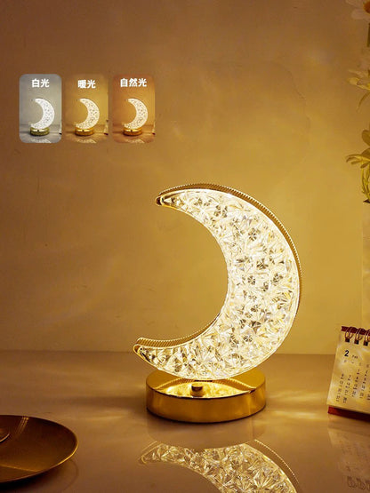 🎁Juleudsalg 50% RABAT!!🎄50.000+ SOLGT! ✨Genopladelig luksuriøs krystal LED-natlampe