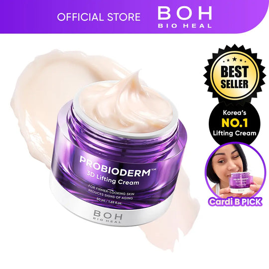 [Cardi B Pick] BIOHEAL BOH Probioderm 3D Lifting Cream 1.7 fl oz | Advanced Korean Facial   Night Cream with 17-Peptide Complex &   Probioderm for Wrinkles on Face and Neck,   Butter-Rich Texture for Perfect Slugging