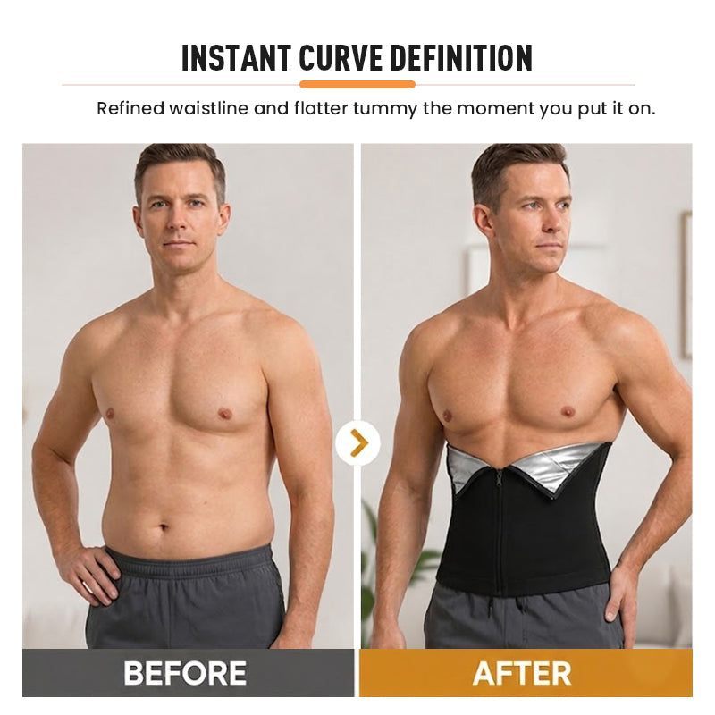 ✨New Arrival 50% OFF🏃‍♂️ Men's Waist Trainer Sweat Belt – Compression, Trimmer, Sauna Effect ✨