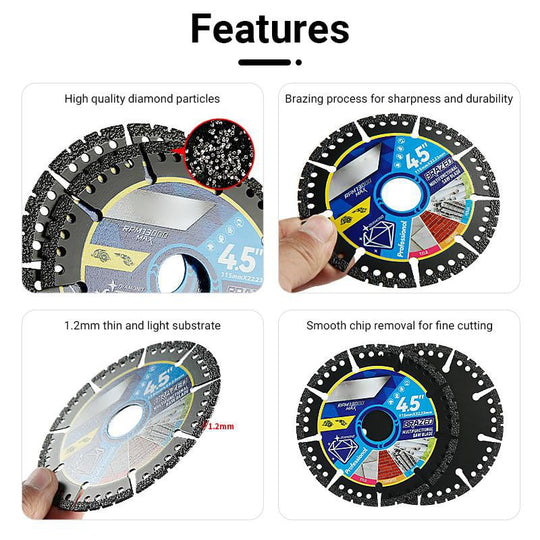 4.5" Universal Multi-Material Diamond Blade - Zero Compromise, Max Durability