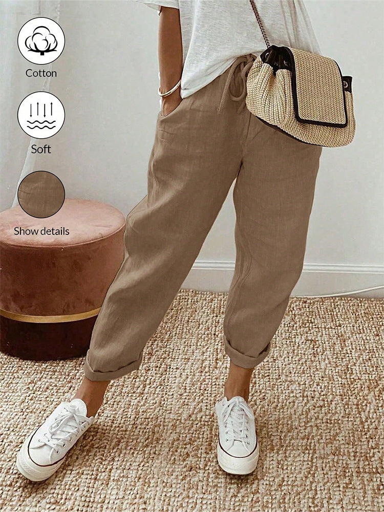 👖 50% OFF NOW ! ⚡ Casual Cotton and Linen Pants for Women – Skin-friendly Breathable, Loose Fit & All-match Daily Wear Design ☁️