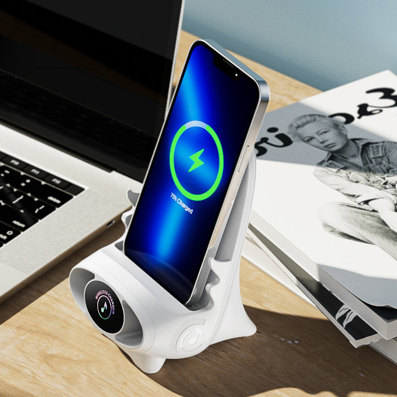 🥳2026 HOT SALE🥳💞50K+ SOLD! 📱 Mini Chair Phone Holder with Wireless Charger - 15W Fast Charging, Adjustable Viewing Angles for Desk/Car/Home Use ⚡✨