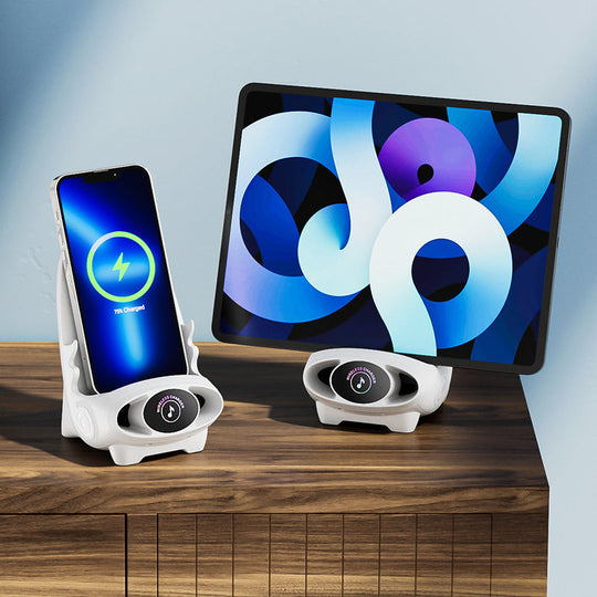 🥳2026 HOT SALE🥳💞50K+ SOLD! 📱 Mini Chair Phone Holder with Wireless Charger - 15W Fast Charging, Adjustable Viewing Angles for Desk/Car/Home Use ⚡✨