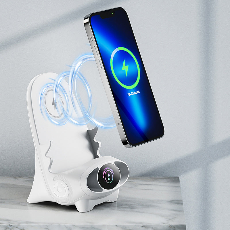 🥳2026 HOT SALE🥳💞50K+ SOLD! 📱 Mini Chair Phone Holder with Wireless Charger - 15W Fast Charging, Adjustable Viewing Angles for Desk/Car/Home Use ⚡✨