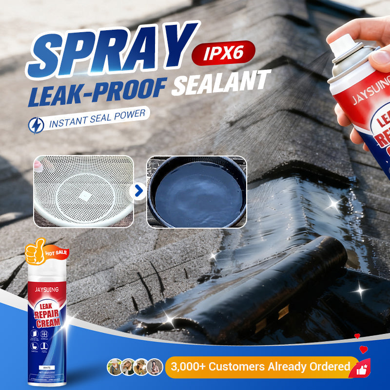 Instant Leak Repair Spray - Seals Cracks & Gaps in 5 Minutes, Waterproof & Flexible for Pipes/Roofs