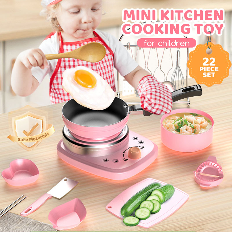 🔥2026 Hot Sale 50% OFF✨🏆#1 Best Seller ⏰💕🌟Children's Real Cooking Mini Kitchen Toys - 22 PCS Set