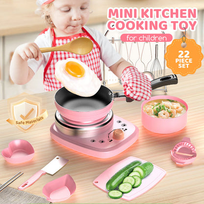 🔥2026 Hot Sale 50% OFF✨🏆#1 Best Seller ⏰💕🌟Children's Real Cooking Mini Kitchen Toys - 22 PCS Set