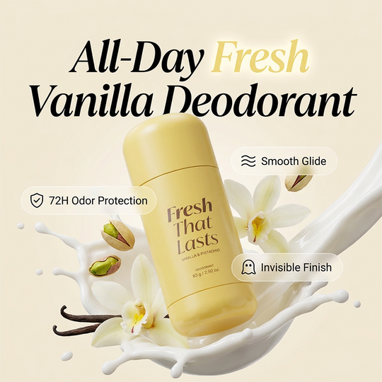 Deodorant Vanilla & Pistachio Fresh That Lasts | 24 Hour Odor Control, No Aluminum, Baking Soda, Parabens, Phthalates, Ethanol | Brightening & Smoothing for Dark Underarms with Koic Acid & Turmeric | Korean Skincare, K-Beauty