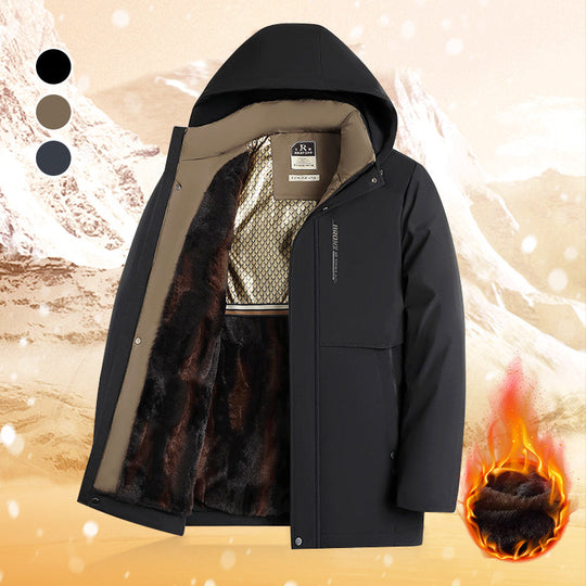 Męska kurtka termiczna z kapturem typu parka – wiatroodporna &  Wodoodporna kurtka zimowa z wieloma kieszeniami na ekstremalne zimno ❄️🛡️