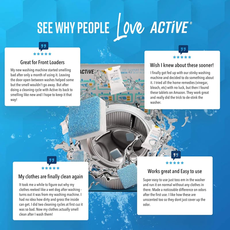 🧼✨ Washing Machine Deep Cleaner Tablets – Eliminates 99% Germs, Removes Odors & Prevents Mold 🧽