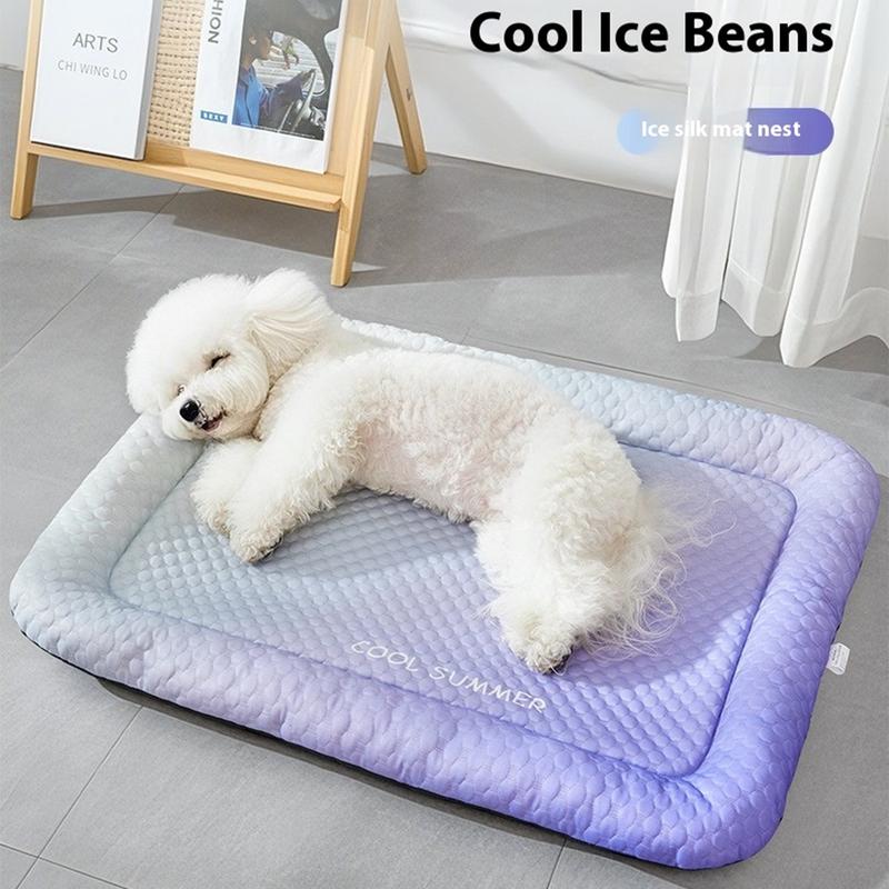 ⏰Limited Time 50%OFF !!!🐶Ice Silk Pet Cooling Mat – Breathable Summer Cooling Bed for Dogs & Cats