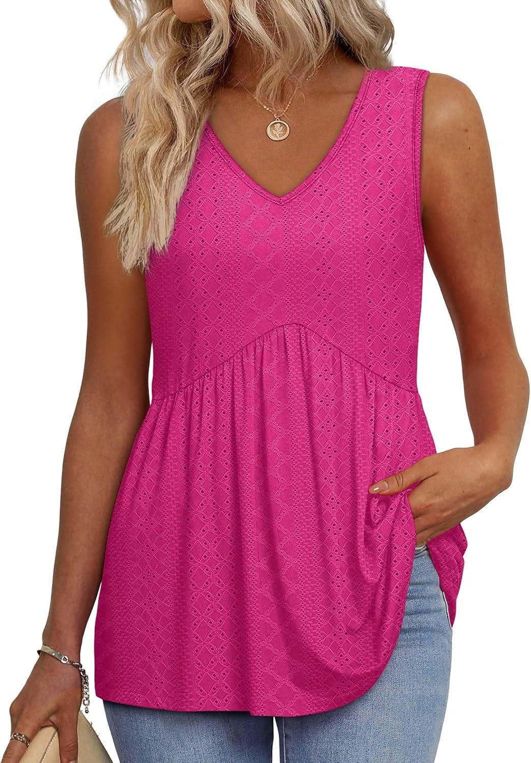 🌞VÝPREDAJ👚Dámske splývavé tielka bez rukávov s výstrihom do V a peplum