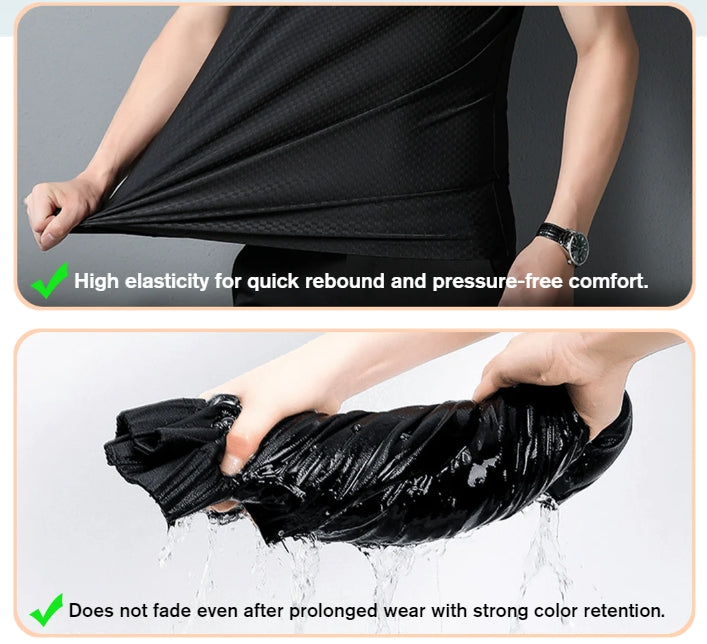 🔥Limited stock available 50% OFF👔 ❄️ Ice Silk Men's Shirt - Breathable & Smooth Fabric, Lightweight Comfort for Summer/Formal Occasions 🌞📦