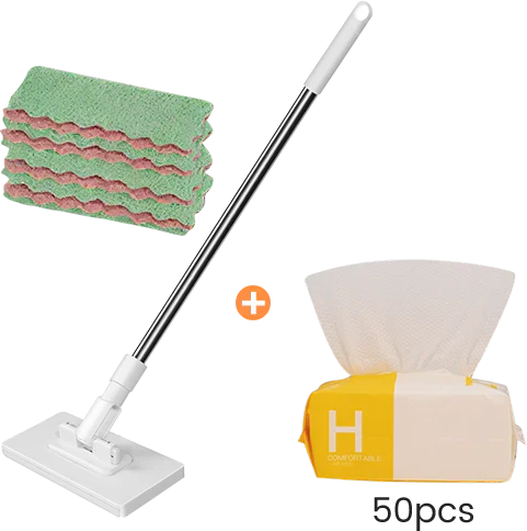 🏆#1 Best Seller ⏰💕🌟Flat Mop with Stainless Steel Handle, come with Reusable Washable Mop Cloths