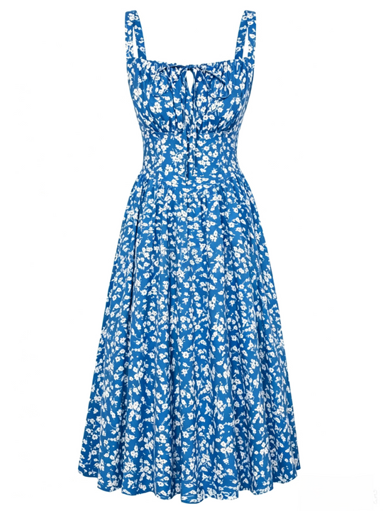 🌸 HOT SELLER | 50% OFF Women's Floral Corset Midi Dress – Summer Vacation Milkmaid Sundress