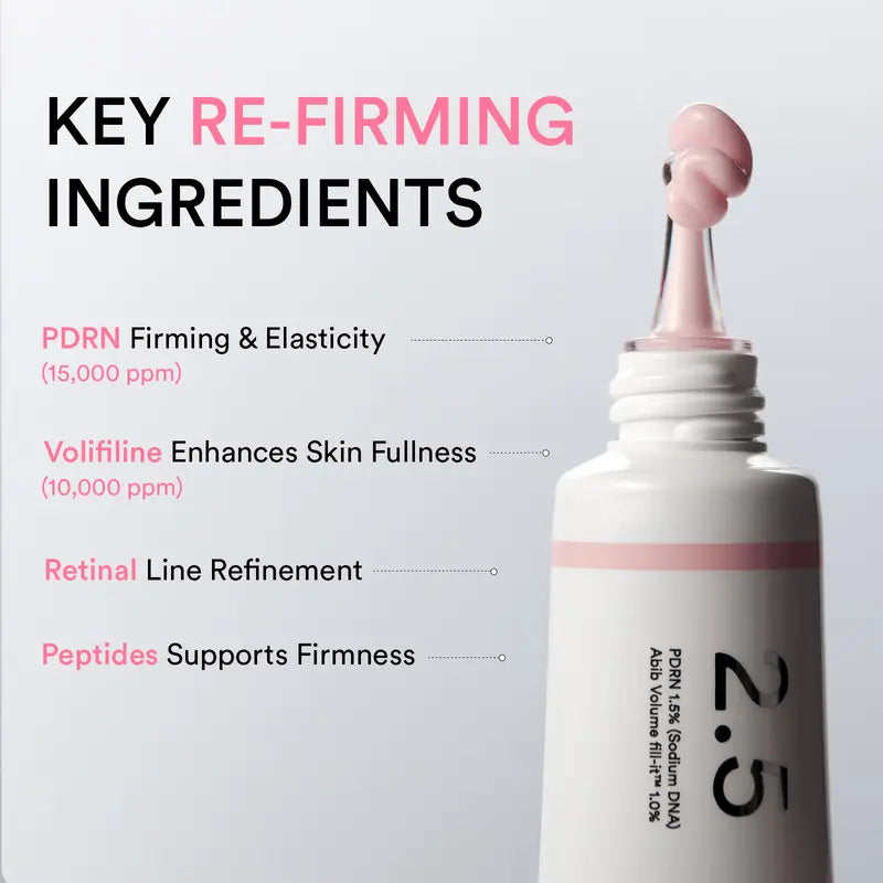 [NEW] Abib PDRN Volume fill-it Booster Cream 2.5 tube | PDRN 15,000ppm, Peptides, Retinal | For Forehead, Eye Area, Smile Lines & Neck Wrinkles | Anti-Aging Firming | 1.01 fl oz