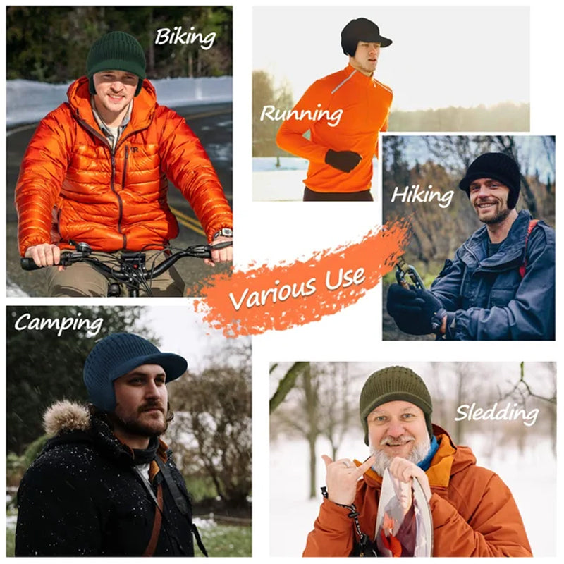 Udendørs ridning Elastisk varm ørebeskyttelse strikket hue