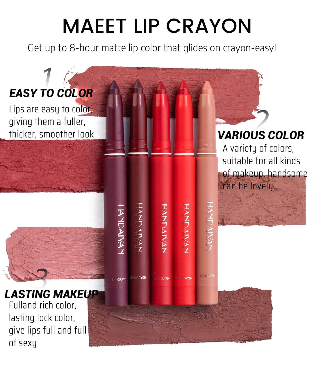 🔥HOT SALE NOW💋Rotating Sharpenable Matte Lipstick Pencils