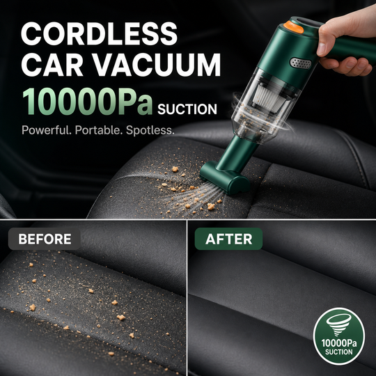 🚗💨 Cordless car vacuum – 10000Pa suction, lightweight, long battery life!