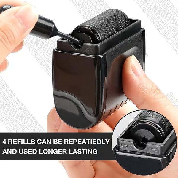 Privacy Protection Security Roller Stamp — Address & Billing Info Blocker, Home & Office Mailing Essentials