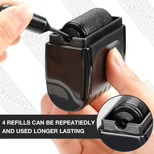 Privacy Protection Security Roller Stamp — Address & Billing Info Blocker, Home & Office Mailing Essentials