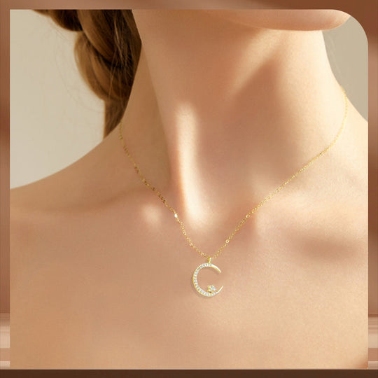 🌙✨ Bright Night: Moon Star Necklace – Glow-in-the-Dark Elegance with Celestial Charm 💫🌌