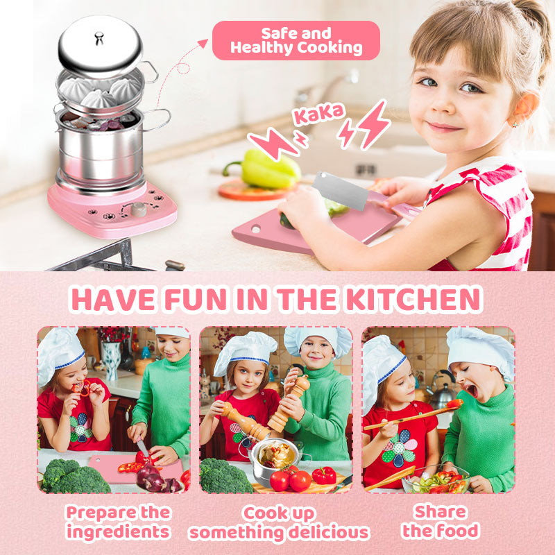🔥2026 Hot Sale 50% OFF✨🏆#1 Best Seller ⏰💕🌟Children's Real Cooking Mini Kitchen Toys - 22 PCS Set