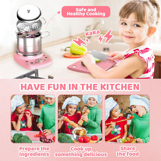🔥2026 Hot Sale 50% OFF✨🏆#1 Best Seller ⏰💕🌟Children's Real Cooking Mini Kitchen Toys - 22 PCS Set