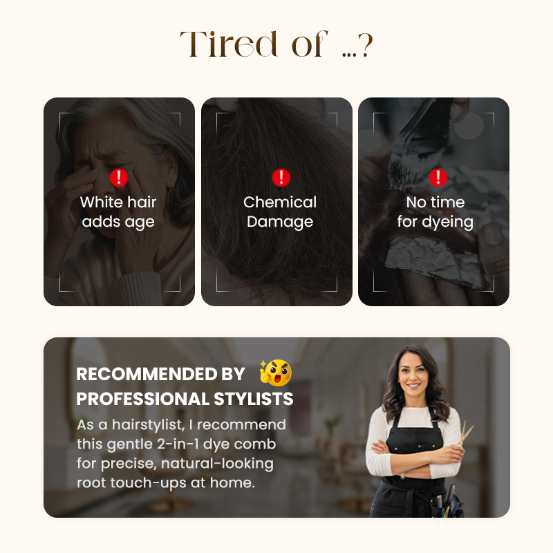 ✨2-in-1 Convenient Hair Dye Comb For Gray Hair（75% OFF）