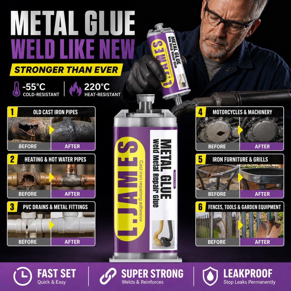 Metal Weld Repair Glue – 2-Part Epoxy, Waterproof, Heat-Resistant, Drillable 🔧