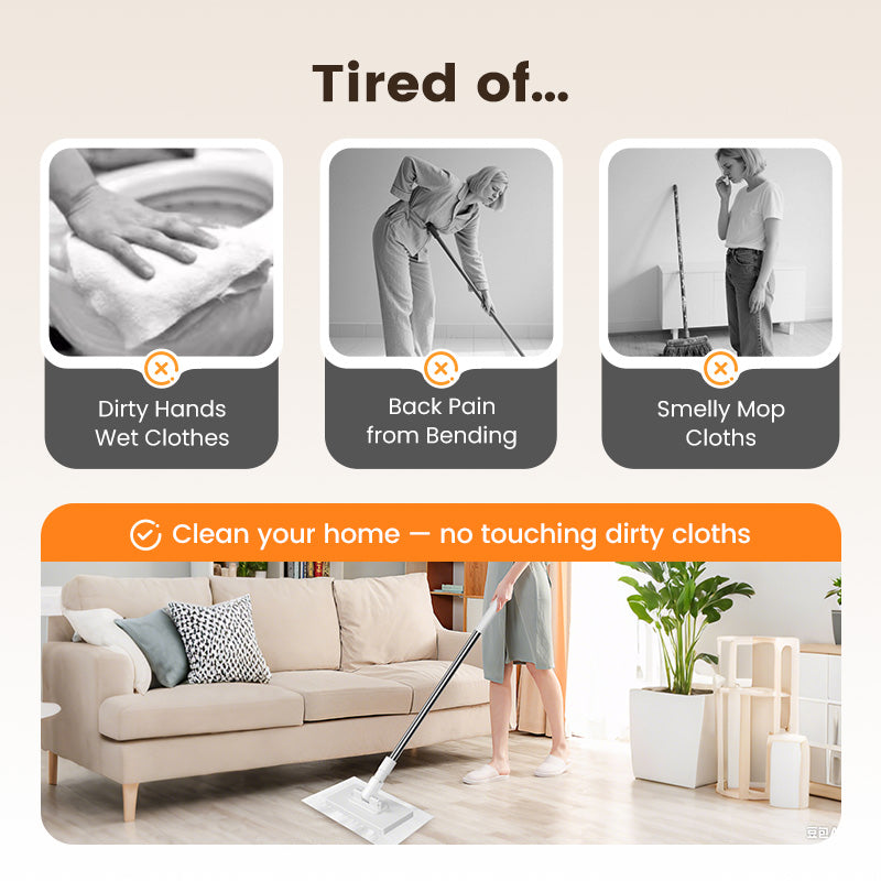 Niezwykle wydajny jednorazowy mop do kurzu — szybkie czyszczenie podłóg, łatwe & bez bałaganu