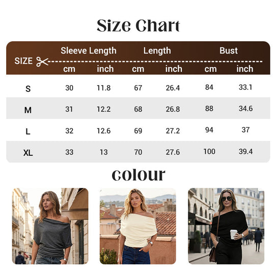 🔥Limited Time Special Price !!🎉Women's Asymmetrical Off-Shoulder Batwing Sleeve Top👚