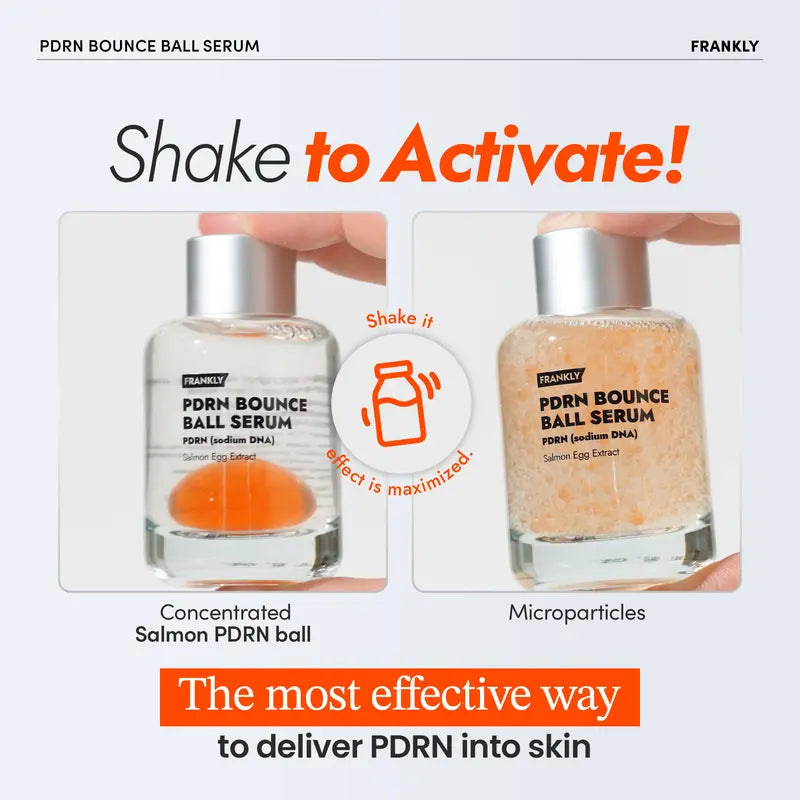 [FRANKLY] PDRN Bounce Ball Serum | 99% Pure Salmon DNA Moisturizer for Skin Repair & Glow Skin | Barrier Repair, Glow Skin, Plumping Effect, Korean Skincare, Lightweight