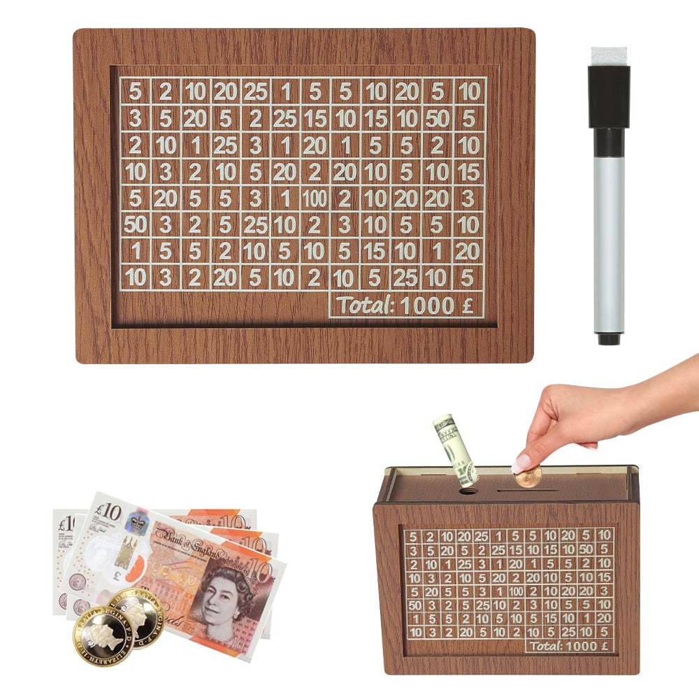 🎁 Hot Sale 70% OFF 🔥Retro Style Wooden Money Box with Counter Piggy Bank Handmade Saving Money Goal Piggy Bank