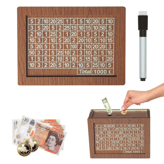 🎁 Hot Sale 70% OFF 🔥Retro Style Wooden Money Box with Counter Piggy Bank Handmade Saving Money Goal Piggy Bank