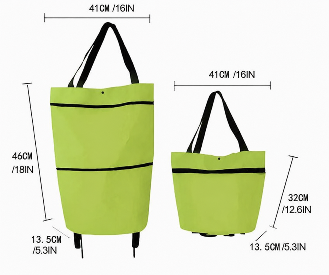 Foldable Grocery Cart Bag – The Rolling Shopping Bag That Saves Your Back