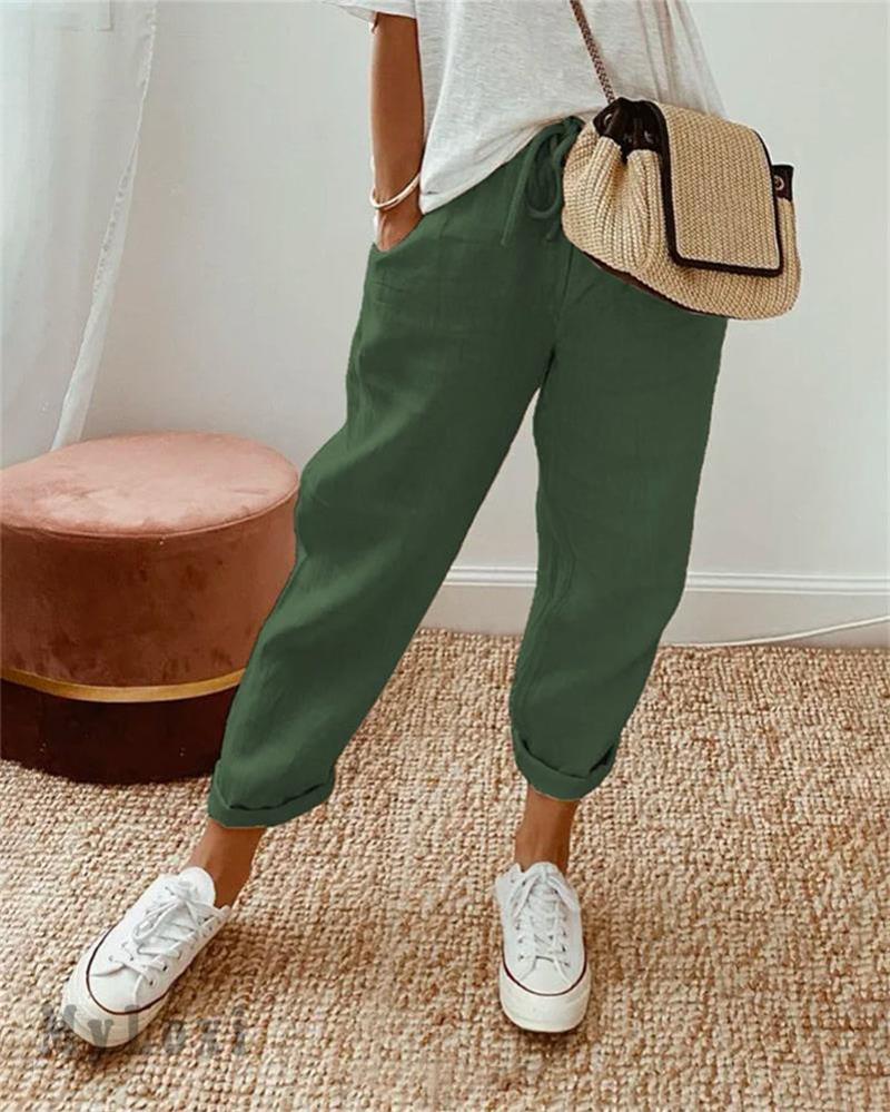 🥳2026 HOT SALE🥳💞 50% OFF✨ Ankle-Length Cotton Linen Pants – Breathable, elegant & kind to skin. High-waisted fit flatters every shape. A little treat for yourself or a thoughtful gift. 🌸✨