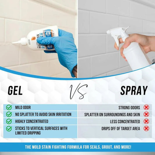 🏠 Over 300,000 Units Sold！🔥Mold Removal Gel – Heavy Duty Formula, Multi-Surface Cleaner & Works on Shower & Tile 🧽✨（100ml stain removal cleaning gel + 1 *brush）