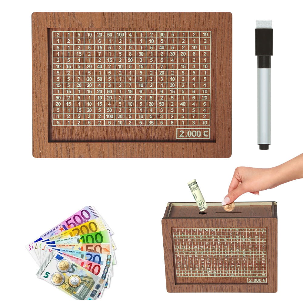 🎁 Hot Sale 70% OFF 🔥Retro Style Wooden Money Box with Counter Piggy Bank Handmade Saving Money Goal Piggy Bank