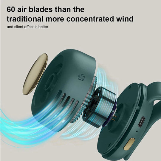 ⏳Summer Hot Sale💞50K+ SOLD!💨2-in-1 Wearable Fan – Instantly Cools You by Up to 10°C | 24H Quiet Hands-Free Airflow🌀🌿