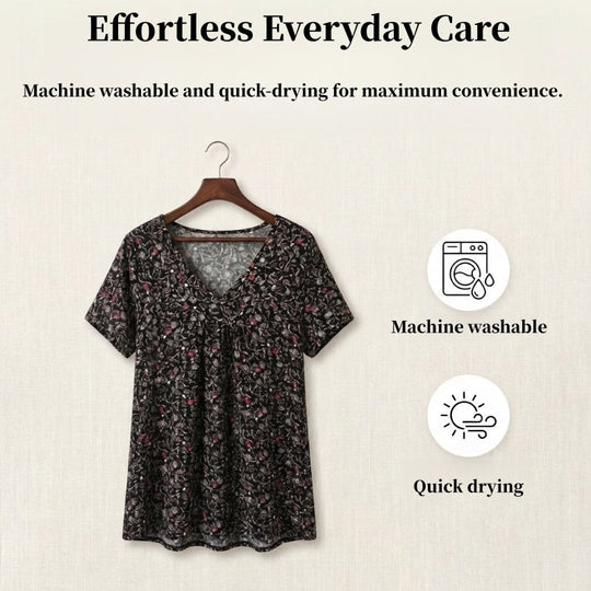 🎉 Last Day Promotion-60% OFF 🍃 Summer V-neck Loose Short sleeve Print Casual Women's T shirt